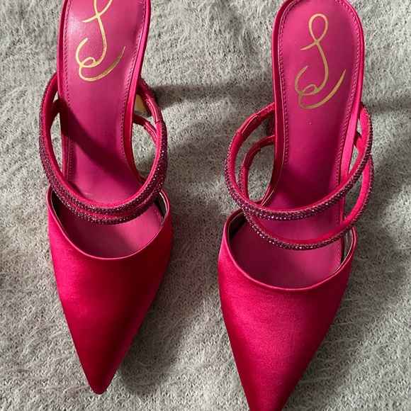 SAM EDELMAN • Women's Agustina Embellished High Heel Mules - Picture 2 of 8